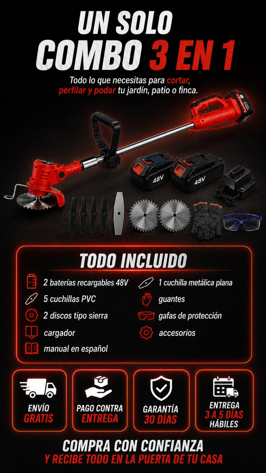 Combo 3 en 1 incluye