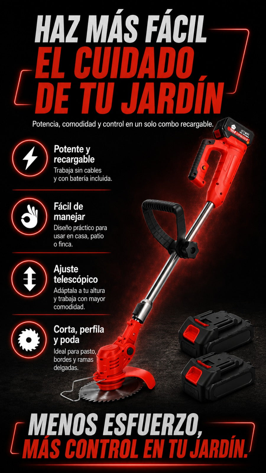Beneficios podadora recargable